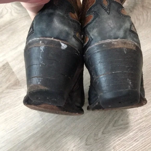 Corral Cowgirl Boots Western Brown Black Leather - Picture 10 of 14
